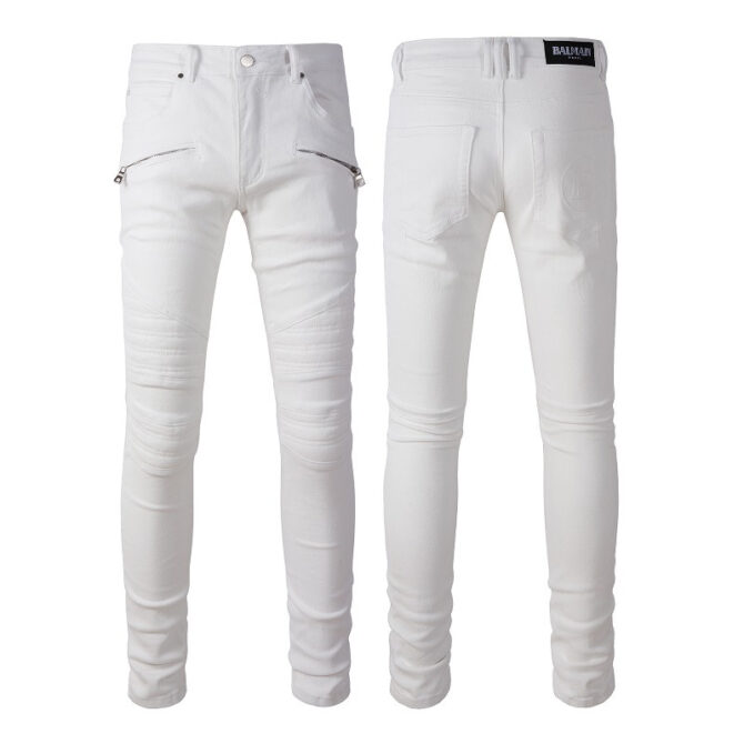 JEANS - WHITE ZIP