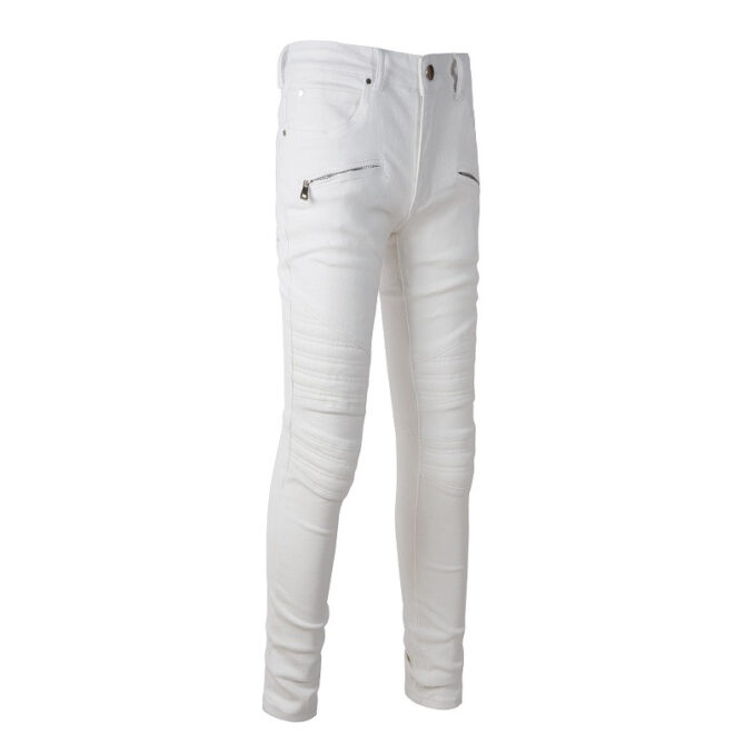 JEANS - WHITE ZIP – Image 2