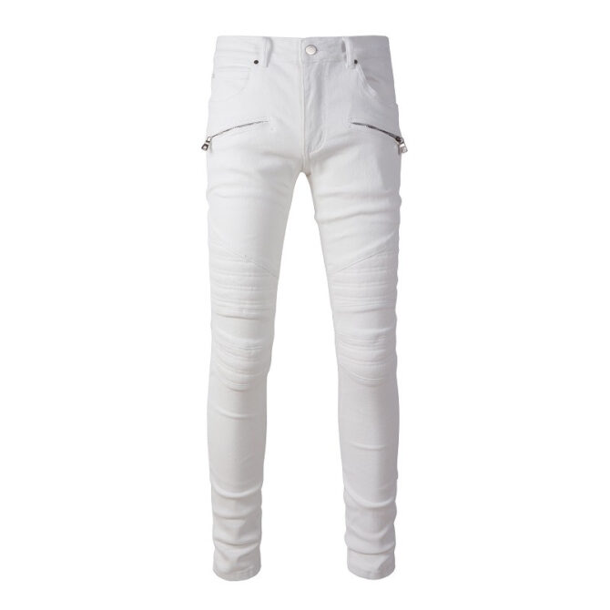 JEANS - WHITE ZIP – Image 3