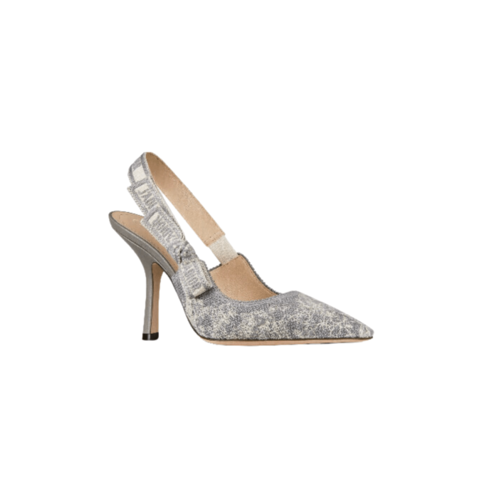 DECOLLETÈ SLINGBACK TOILE DE JOUY REVERSE GRIGIO – Image 2