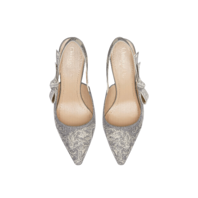 DECOLLETÈ SLINGBACK TOILE DE JOUY REVERSE GRIGIO – Image 4