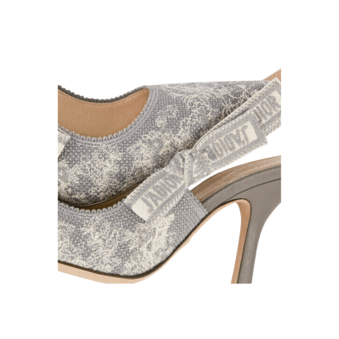 DECOLLETÈ SLINGBACK TOILE DE JOUY REVERSE GRIGIO – Image 5