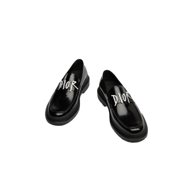 MOCASSINO NERO CON LOGO ARGENTO – Image 5