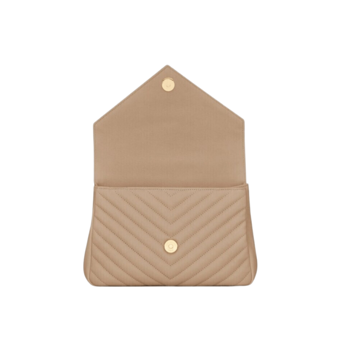 BORSA COLLEGE MEDIA DARK BEIGE IN PELLE TRAPUNTATA – Image 4