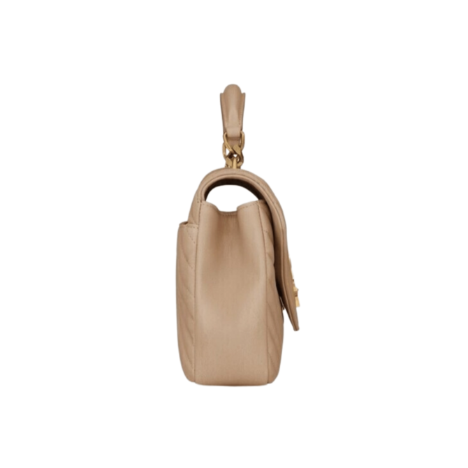 BORSA COLLEGE MEDIA DARK BEIGE IN PELLE TRAPUNTATA – Image 3