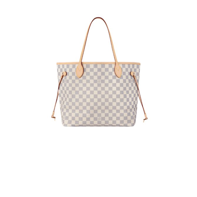 BORSA NEVERFULL MM TELA DAMIER AZUR ROSE BEIGE