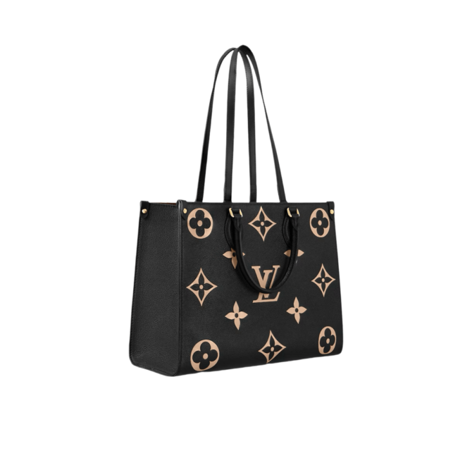 BORSA ONTHEGO MM NERO BEIGE IN PELLE EMPREINTE MONOGRAM BICOLOR – Image 2