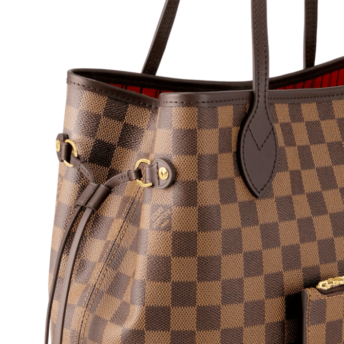 BORSA NEVERFULL MM TELA DAMIER ÉBÈNE ROSSO CILIEGIA – Image 7