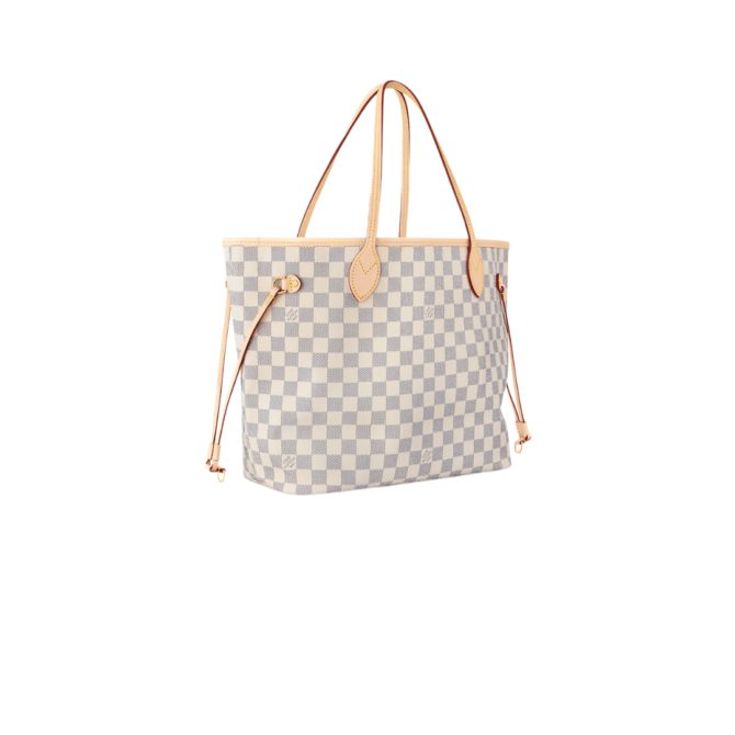 BORSA NEVERFULL MM TELA DAMIER AZUR ROSE BEIGE – Image 2