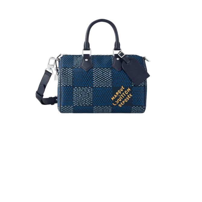 BORSA BANDOULIÈRE DAMIER HERITAGE BLU