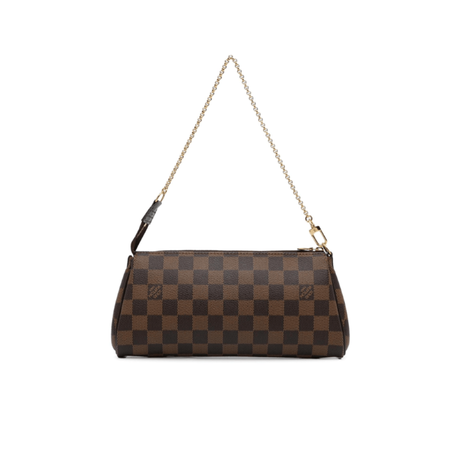 BORSA A TRACOLLA EVA IN TELA DAMIER MARRONE ED EBANO – Image 2