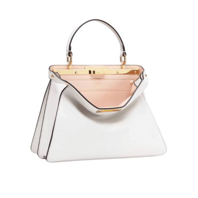 BORSA PEEKABOO ISEEU MEDIUM IN PELLE DI VITELLO BIANCA – Image 4