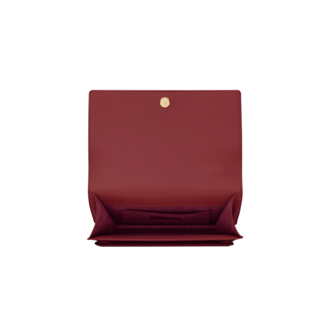 BORSA A SPALLA SUNSET MEDIUM IN PELLE LISCIA ROUGE OPYUM – Image 5