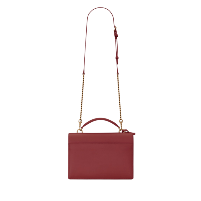 BORSA A SPALLA SUNSET MEDIUM IN PELLE LISCIA ROUGE OPYUM – Image 2