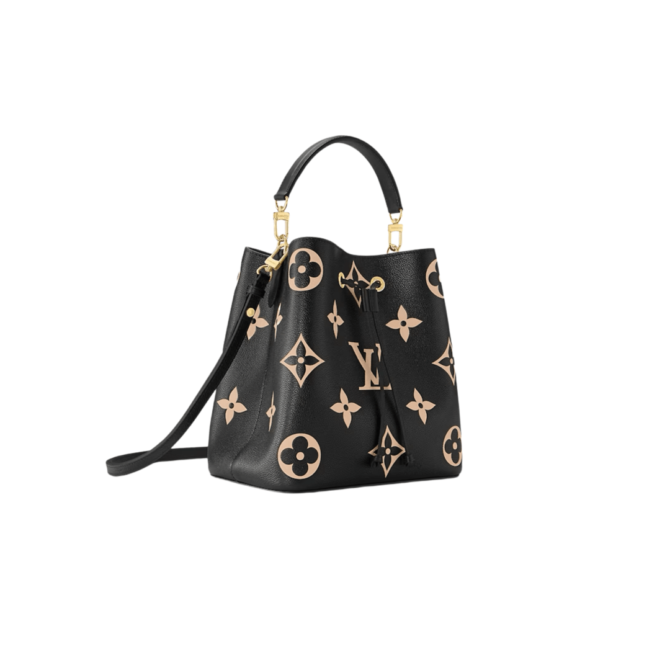 BORSA NÉONOÉ MM NERO BEIGE IN PELLE EMPREINTE MONOGRAM BICOLOR – Image 2