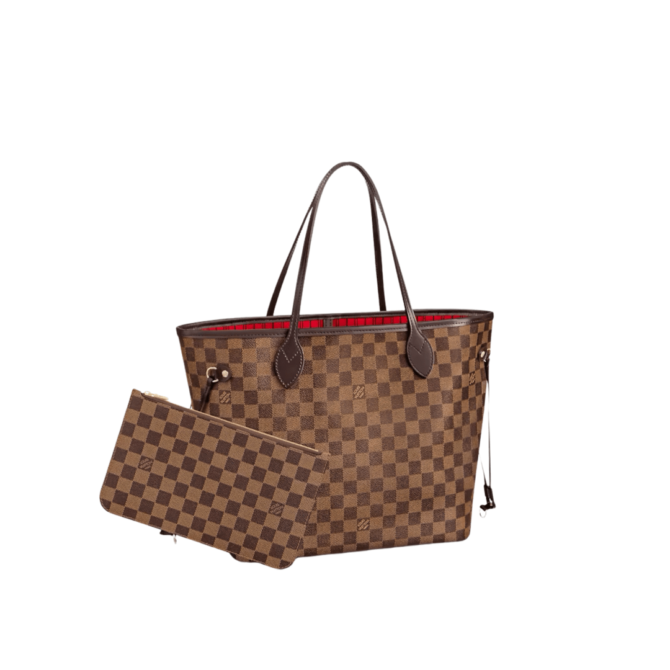 BORSA NEVERFULL MM TELA DAMIER ÉBÈNE ROSSO CILIEGIA – Image 5