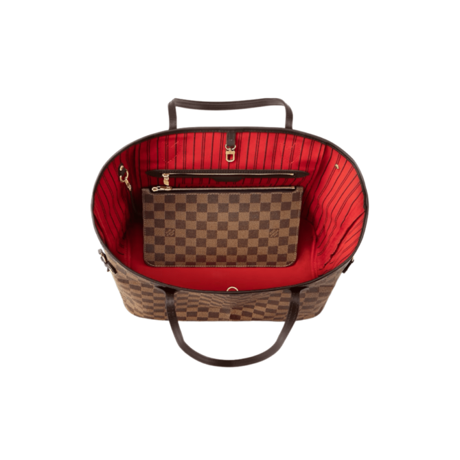 BORSA NEVERFULL MM TELA DAMIER ÉBÈNE ROSSO CILIEGIA – Image 3