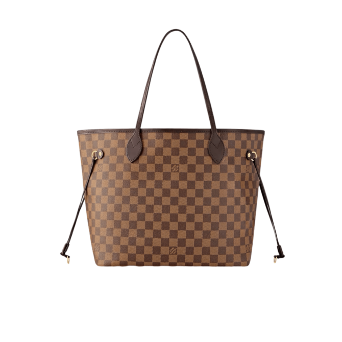 BORSA NEVERFULL MM TELA DAMIER ÉBÈNE ROSSO CILIEGIA