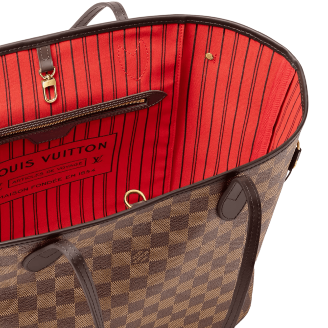 BORSA NEVERFULL MM TELA DAMIER ÉBÈNE ROSSO CILIEGIA – Image 6